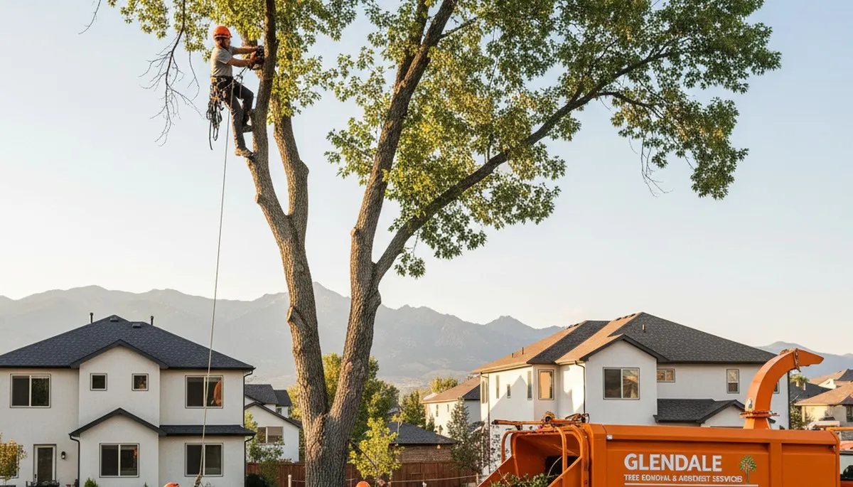 Professional tree removal service team working safely in Aurora, CO